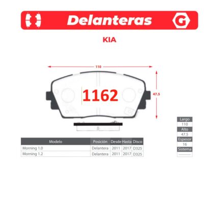Ital Brakes GTX Para Kia Morning