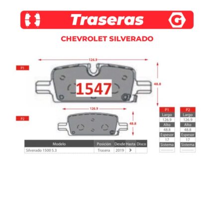 Ital Brakes GTX Traseras para Chevrolet Silverado